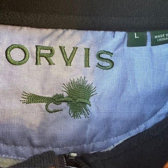 Orvis 1/4 Zip Button‎ Top Navy Blue Outdoor Adventure Jacket in Size Large - Picture 4 of 7